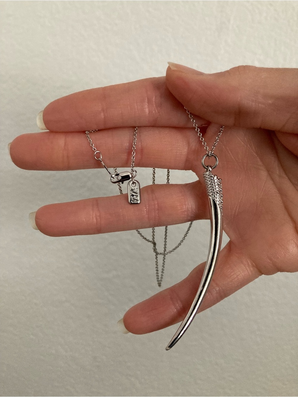 New Vanessa Mooney Horn tusk necklace silver